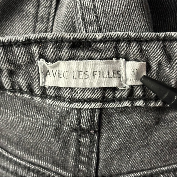 Avec Les Filles High Rise Distressed Jeans Washed Black Size 31 - Picture 7 of 8